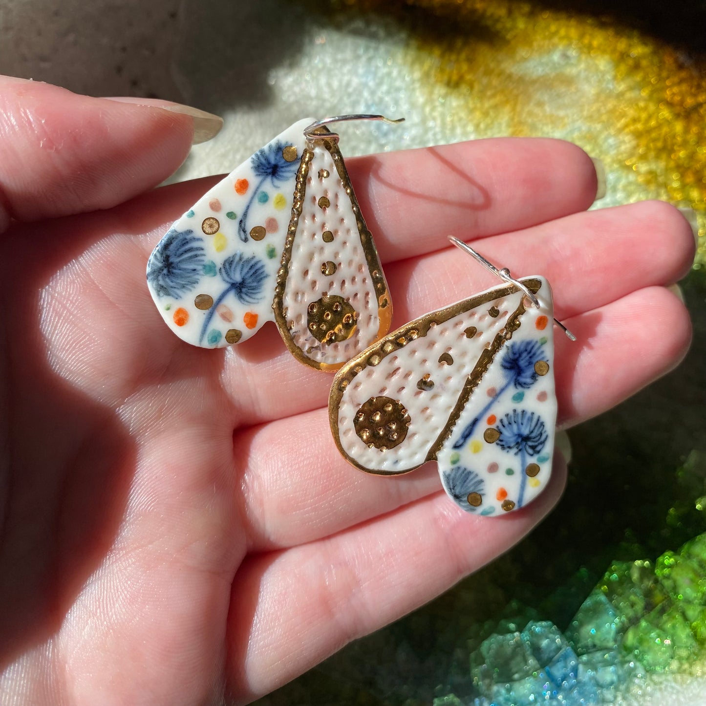 Porcelain Dandelion ‘Wings’ Earrings