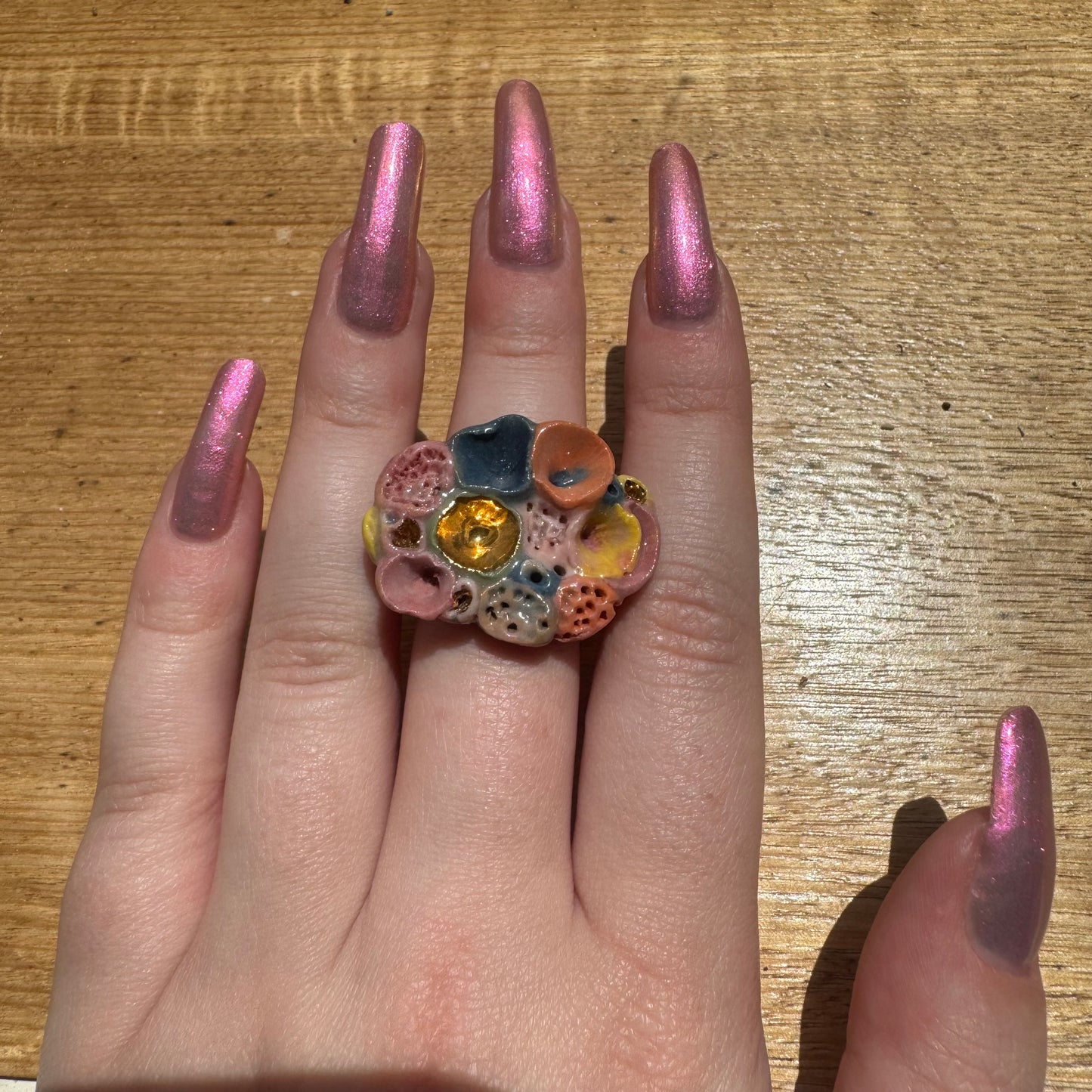 ‘Rock Coral’ Porcelain Ring, Multicolour