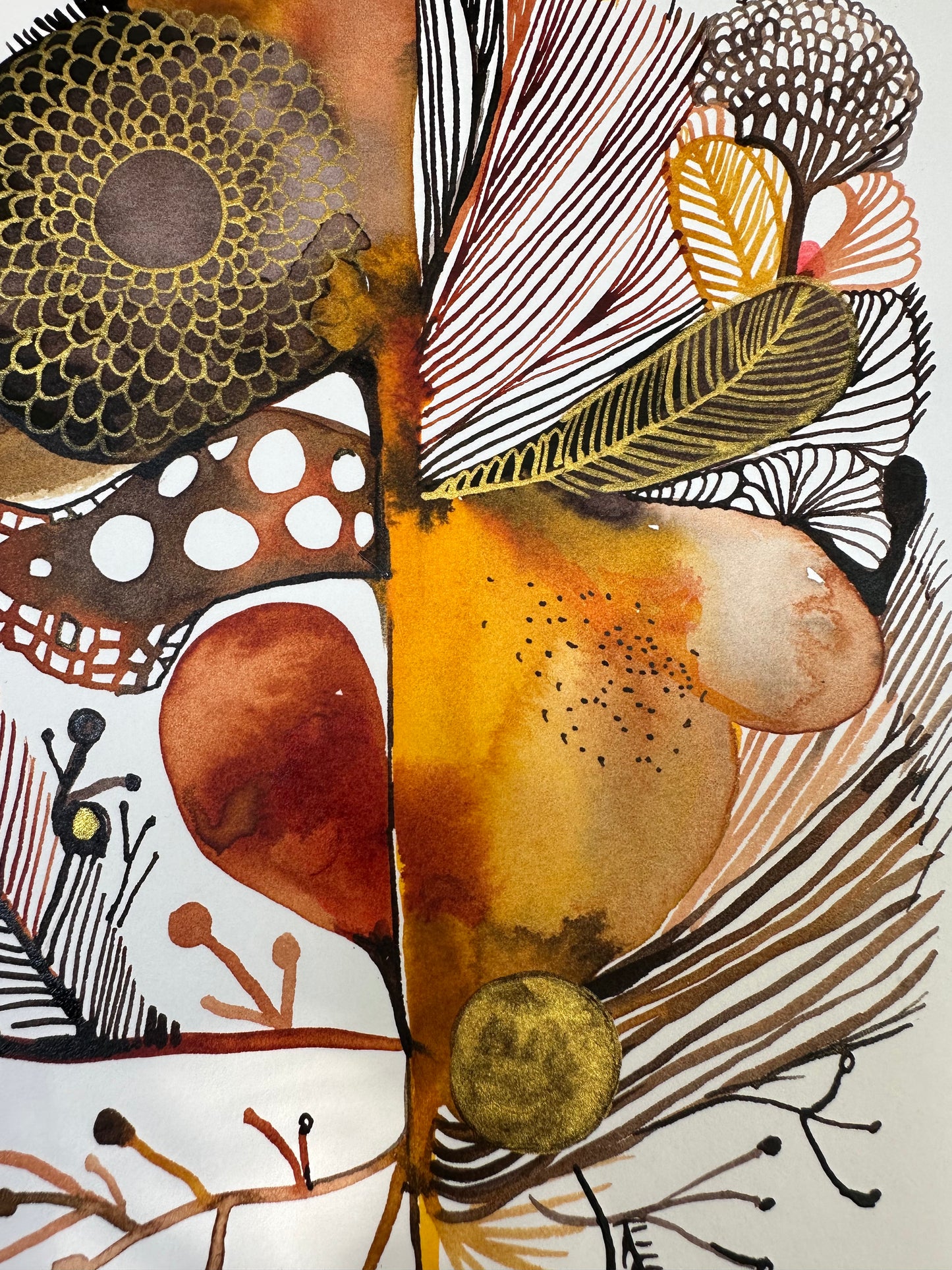 Feather, red ochre series (A4)