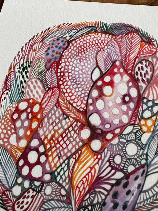 ’Flower, fuchsia’ giclee print in A3, A4 or a5