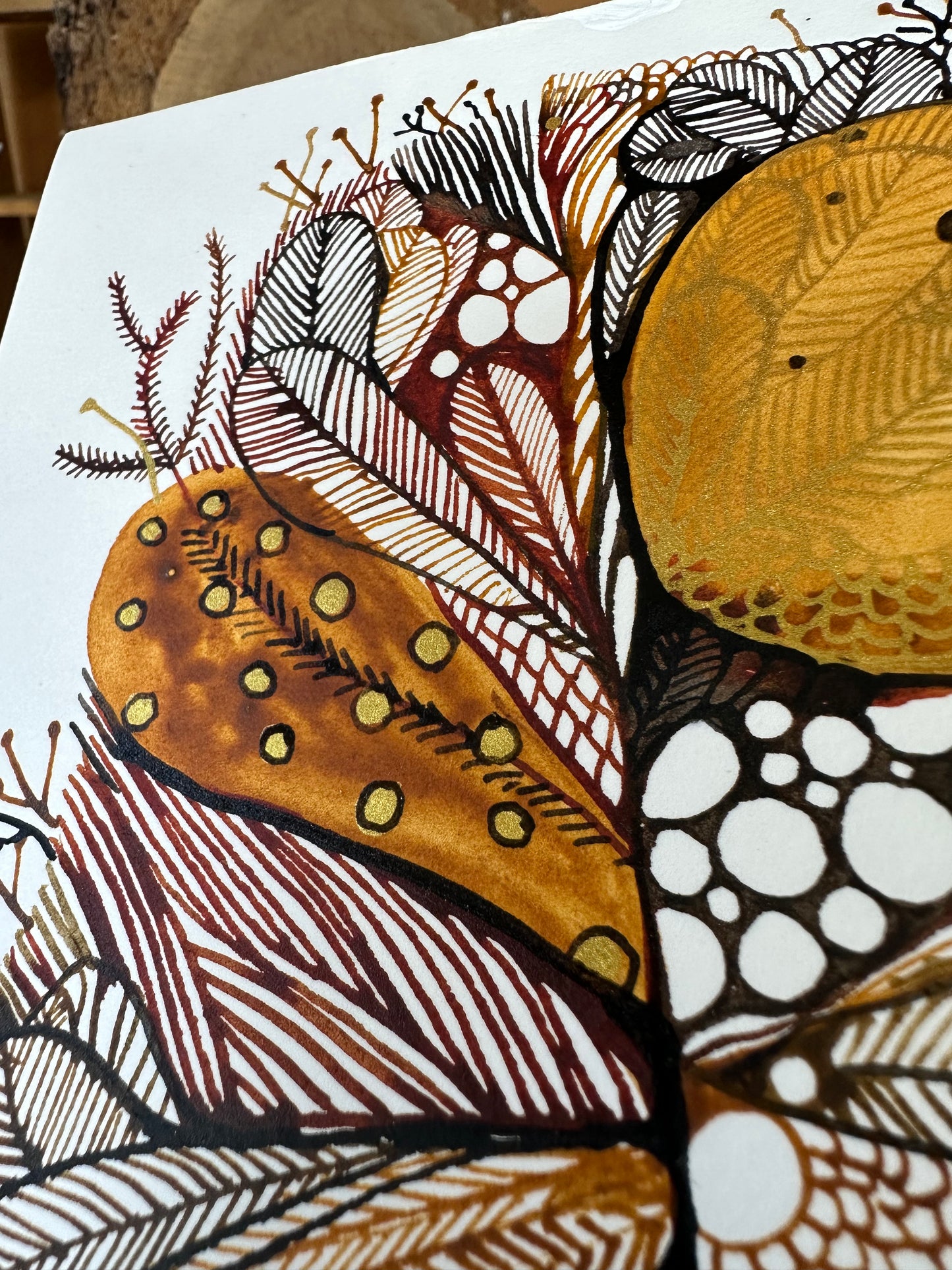 Feather, red ochre series (A5)