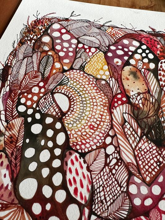 ‘The shallows, red ochre’ giclee print in A3, A4 or a5