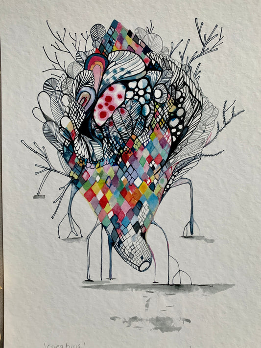 ‘Creature' giclee print in A3, A4 or a5