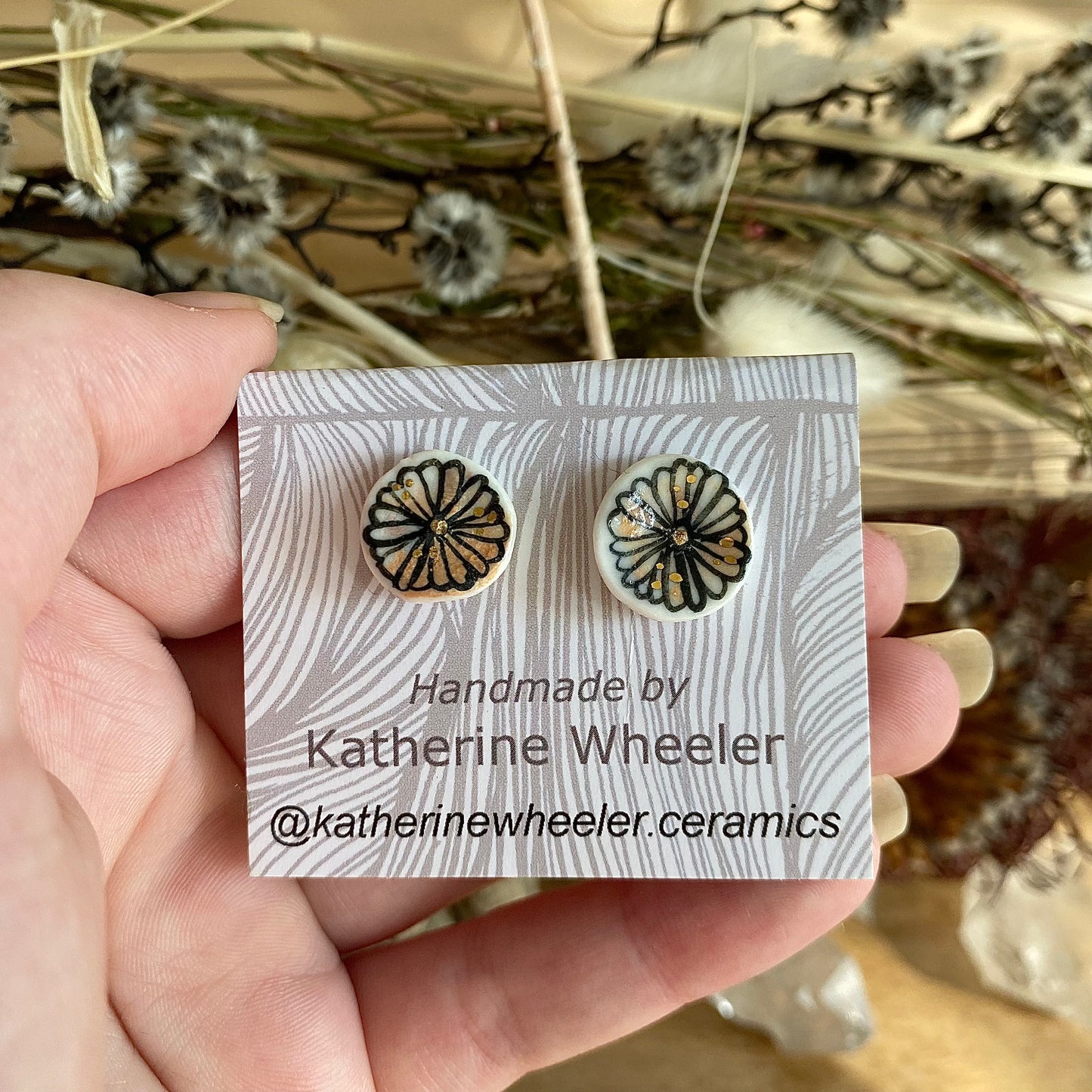 Hand Painted Flower Studs ~ Pick a Pair