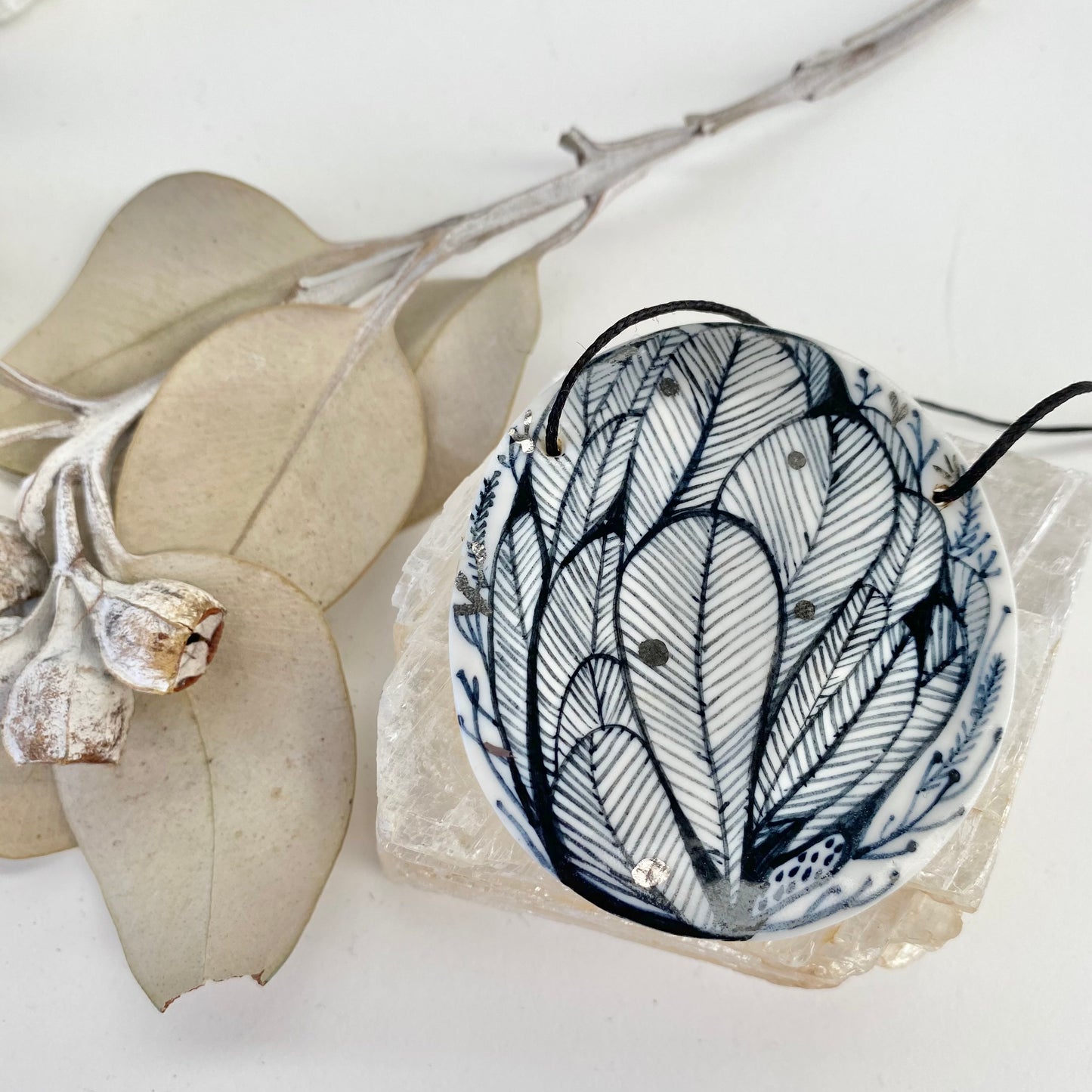 Hand Painted Porcelain Pendant