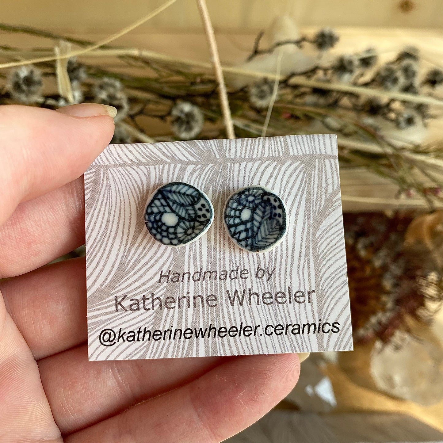 Hand Painted Ceramic Studs ~ Pick a Pair