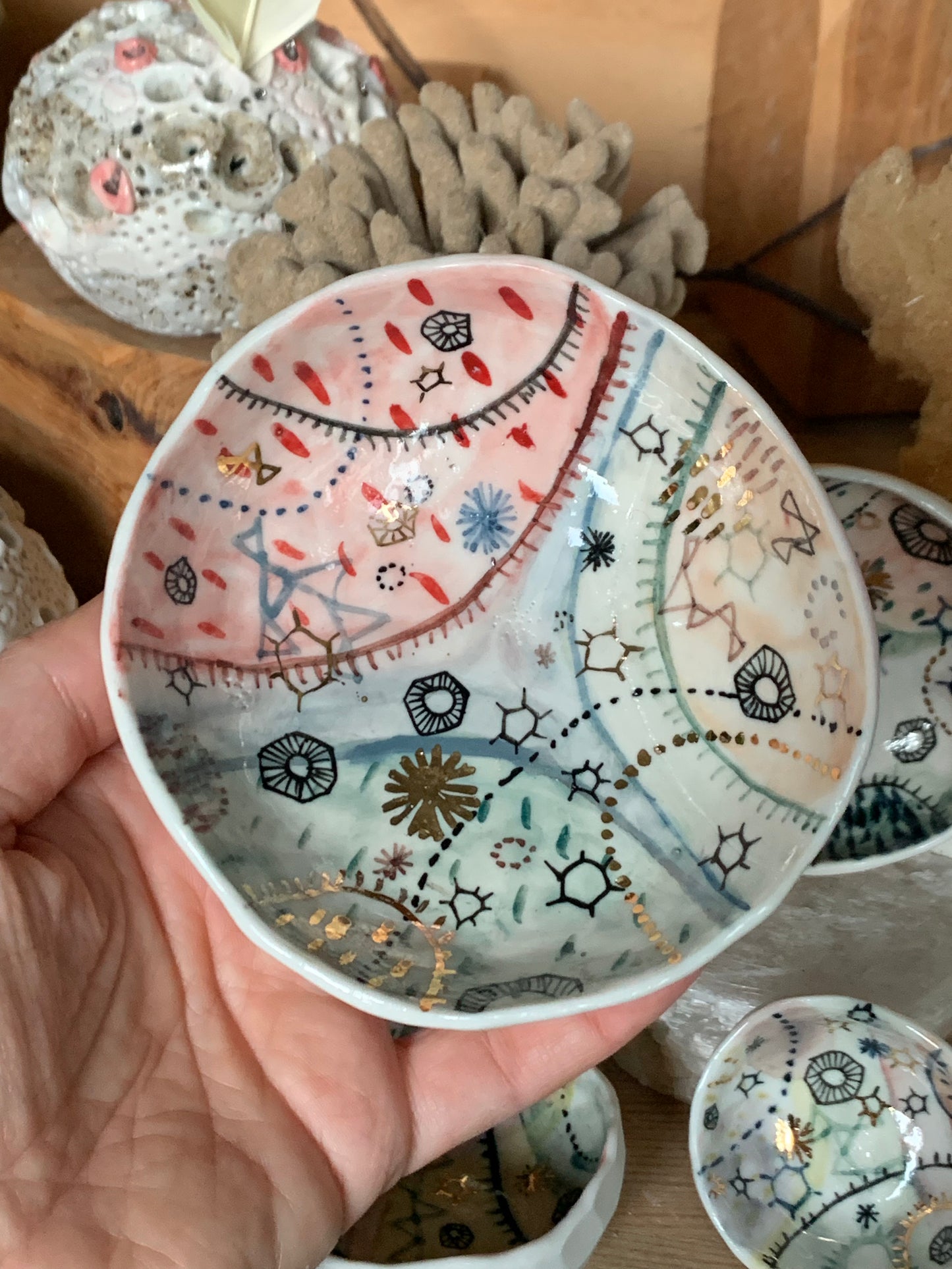 Hand Painted Small ‘stars and cells’ Bowl