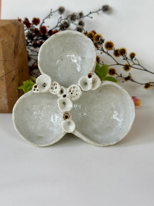 Hand formed ceramic ‘rock coral’ Trinket Dish
