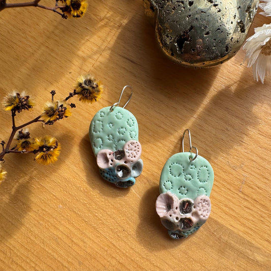 ‘Rock Coral’ Pastel Porcelain Earrings