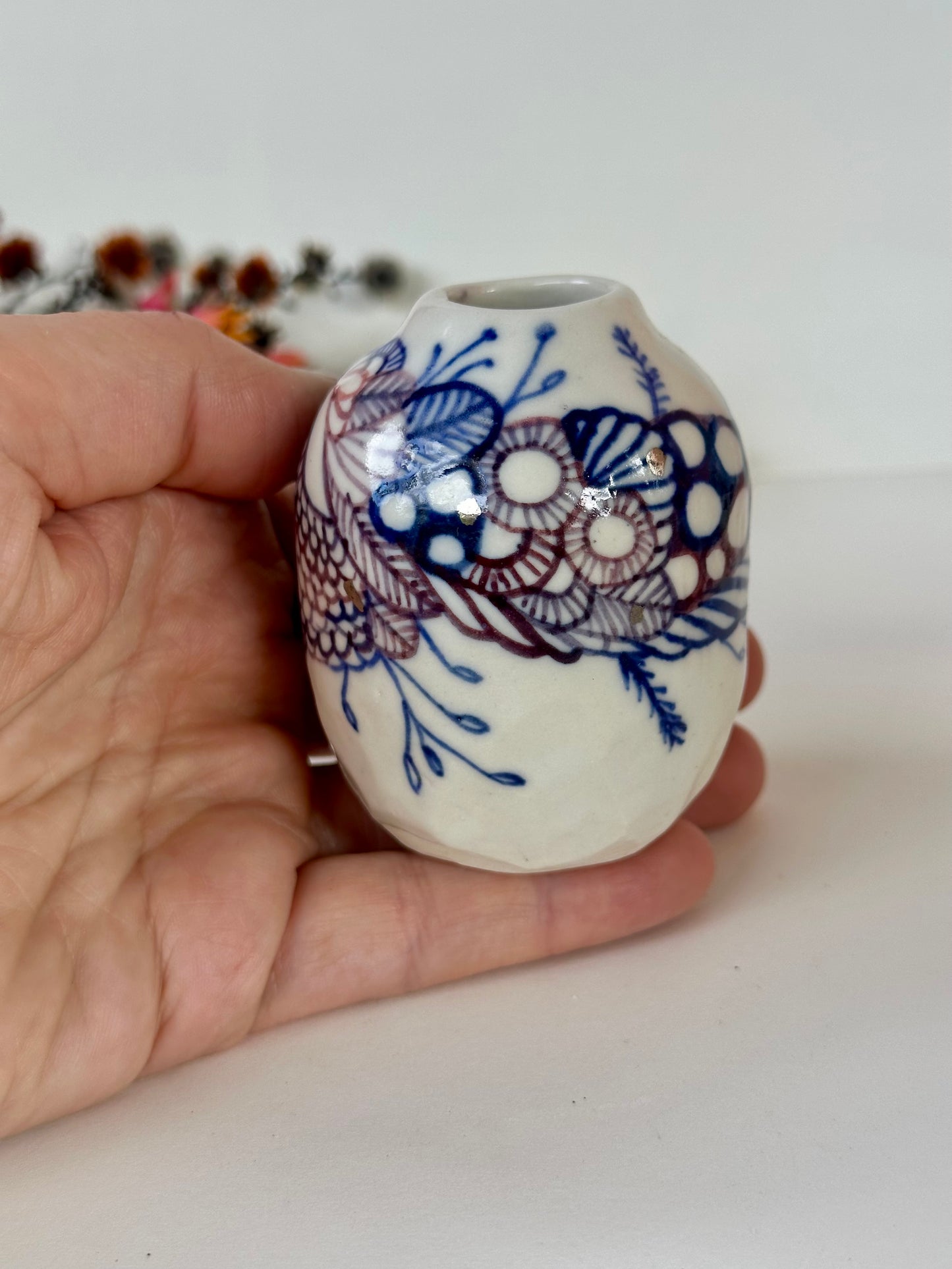 Hand Painted ‘seafoam’  Porcelain Vase