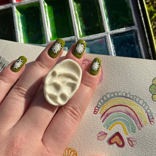 Oval Paint Palette Porcelain Ring size M