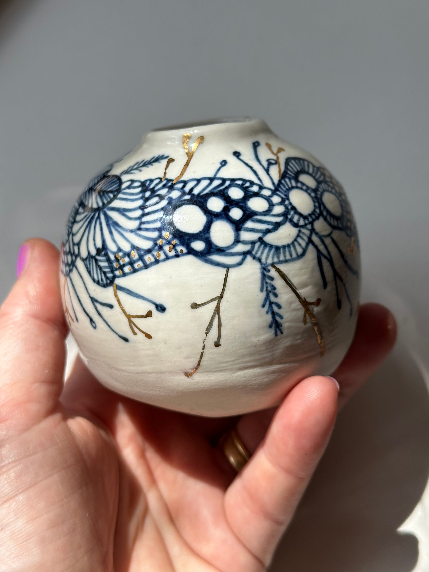 Hand Painted ‘Seafoam’ Porcelain Vase