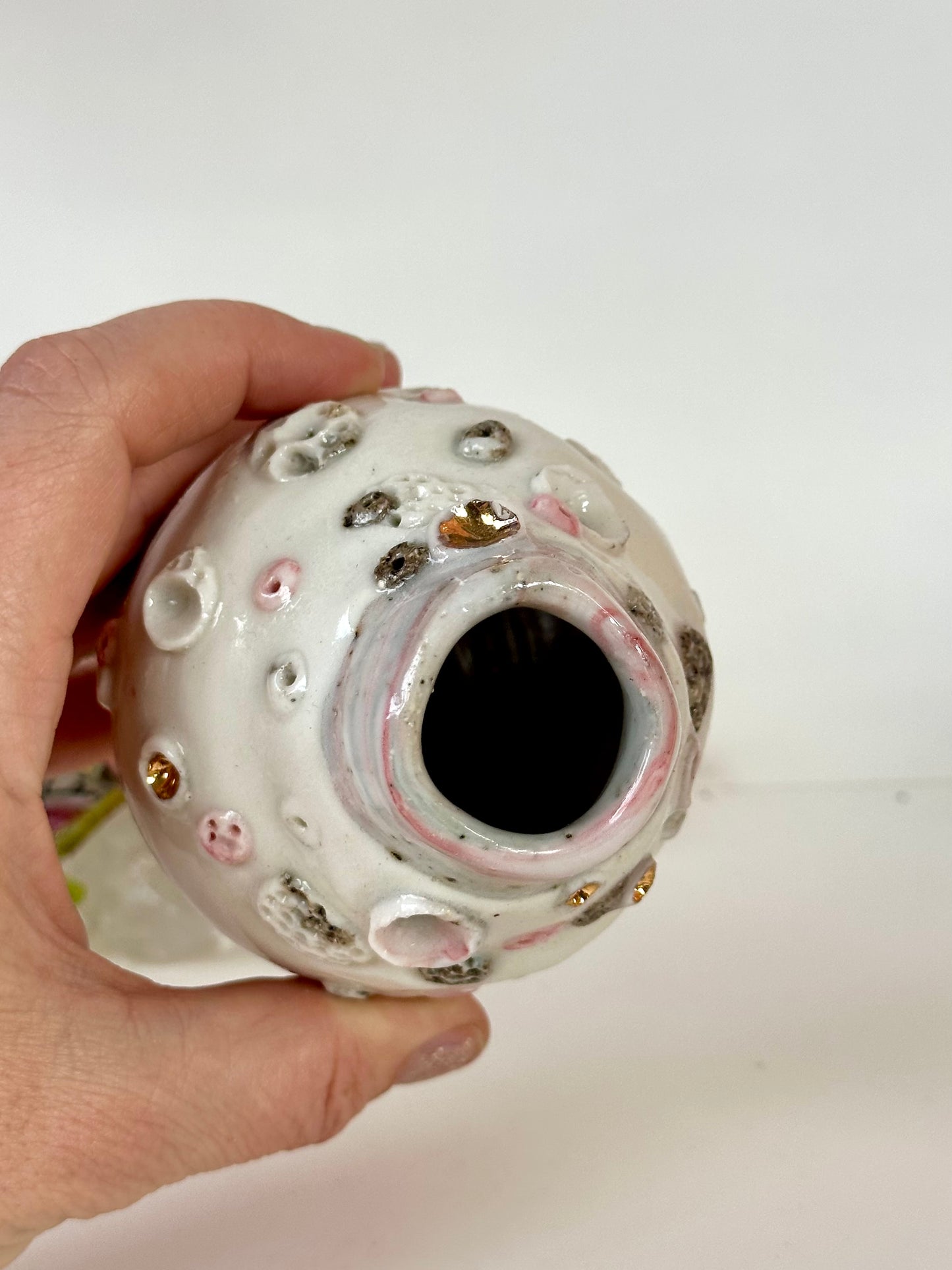 Hand Textured ‘Coral’ Porcelain Vase