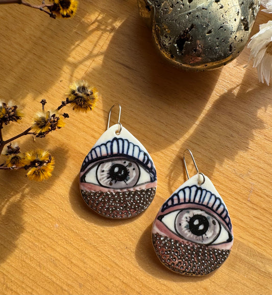 ‘The Protective Eye’ Porcelain Earrings