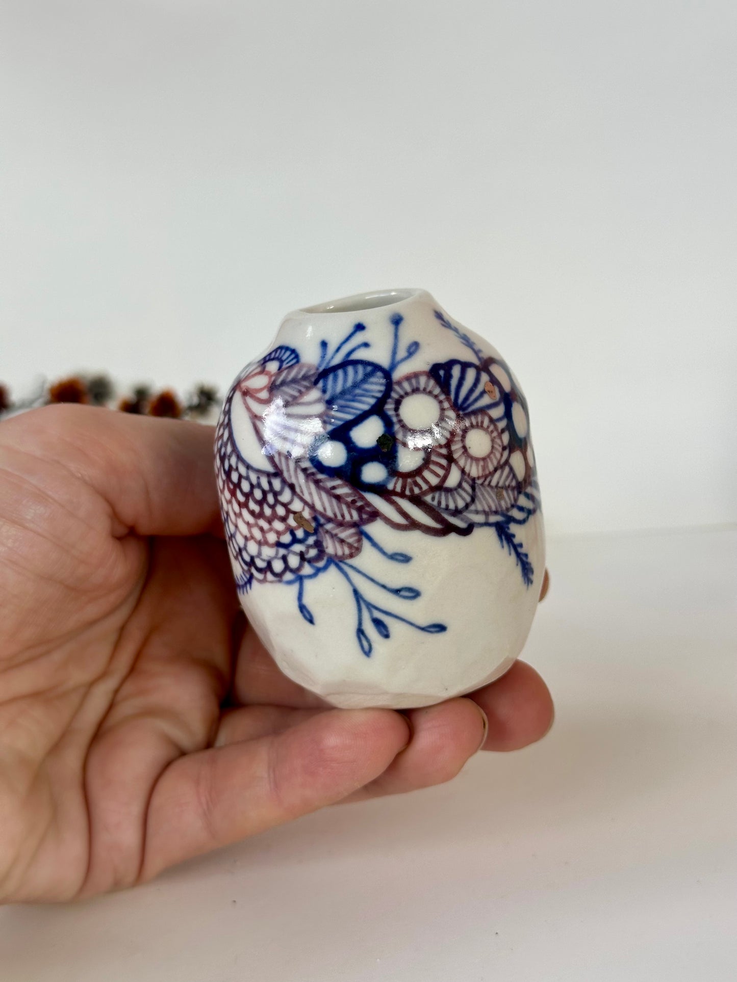 Hand Painted ‘seafoam’  Porcelain Vase
