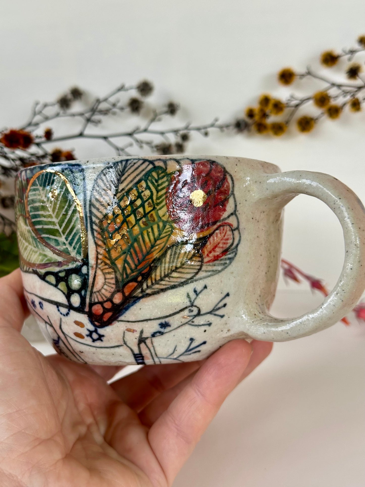 ‘Creature’ hand painted cup