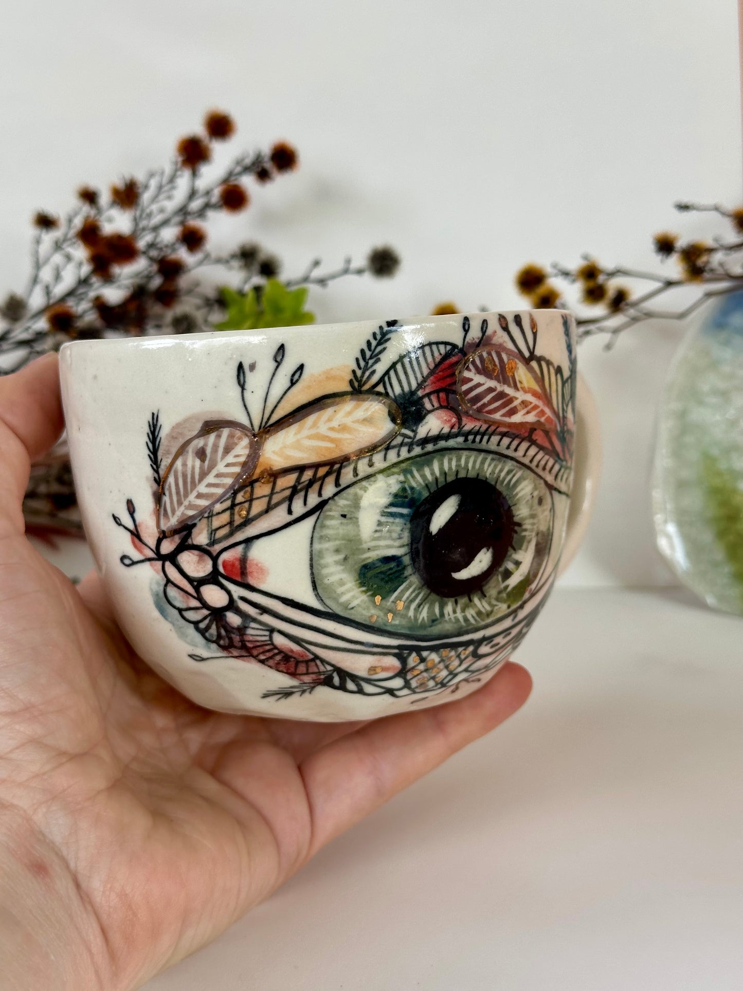 ‘Protective eye’ hand painted cup