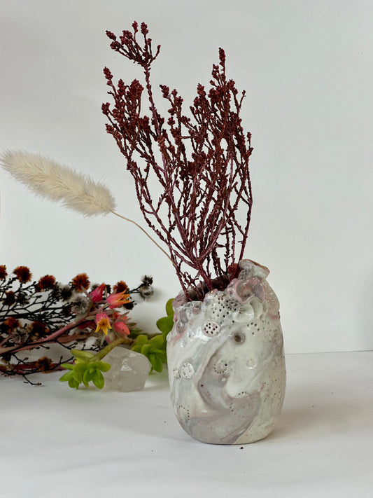 Hand Textured ‘Coral’ Coloured Porcelain Vase