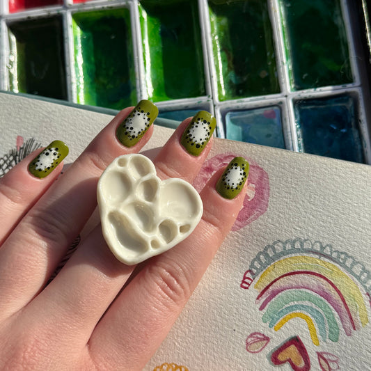 Heart Paint Palette Porcelain Ring size N