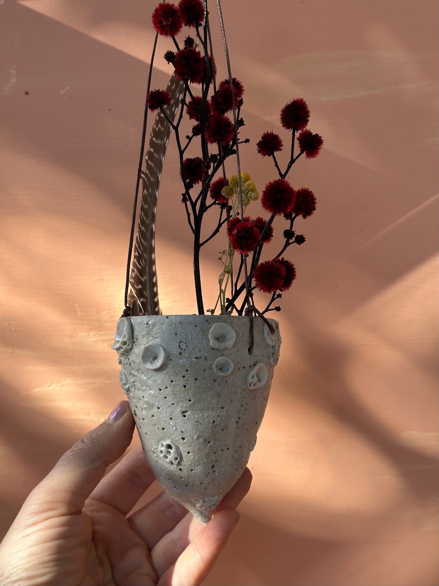 Porcelain hanging pod Vase