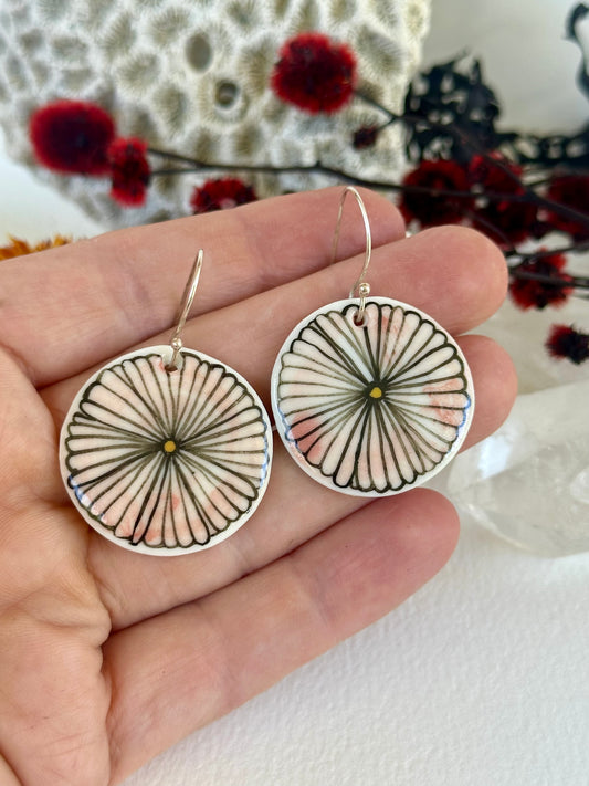 Hand Painted Porcelain ‘Daisy’ Earrings