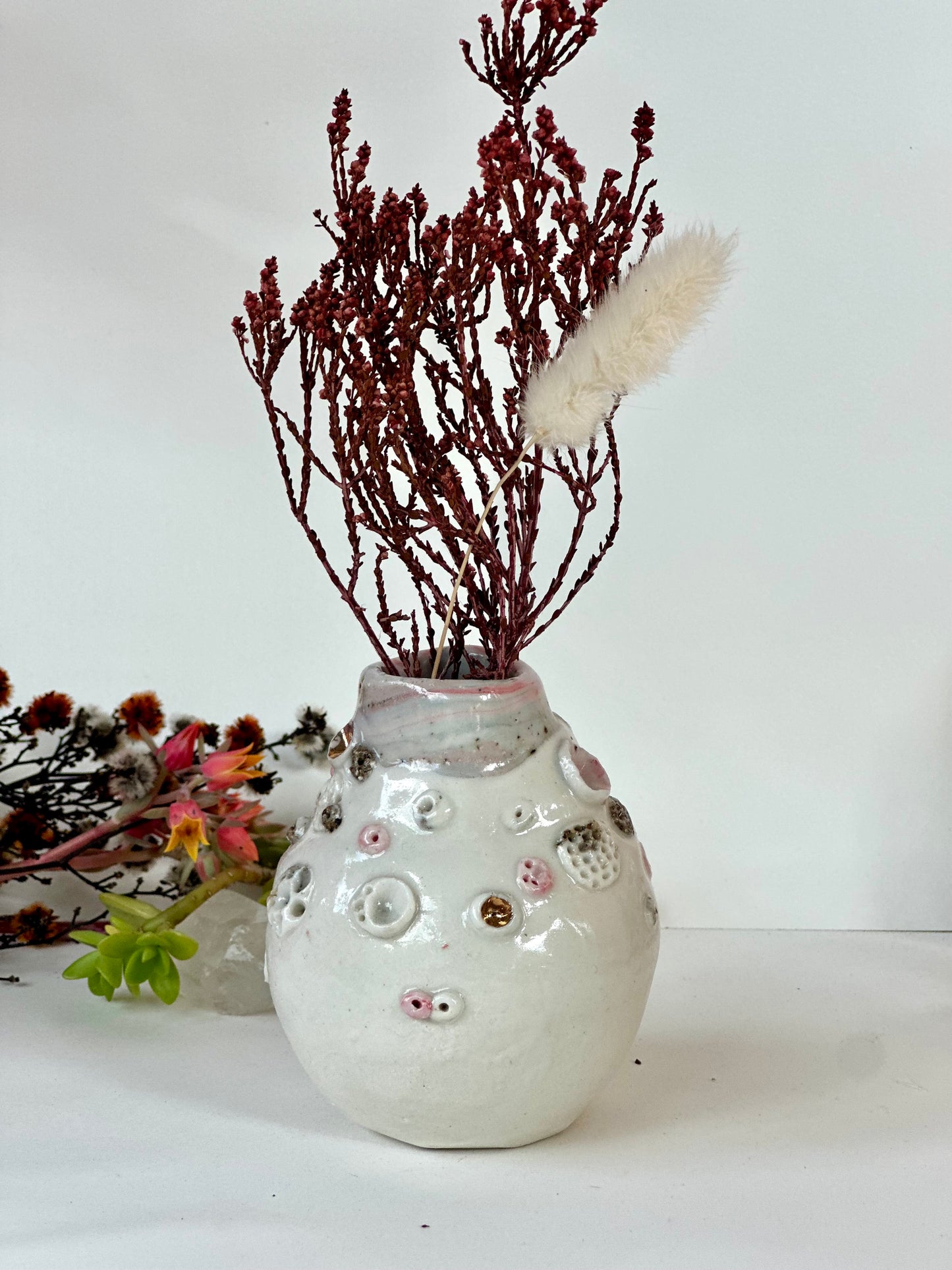 Hand Textured ‘Coral’ Porcelain Vase
