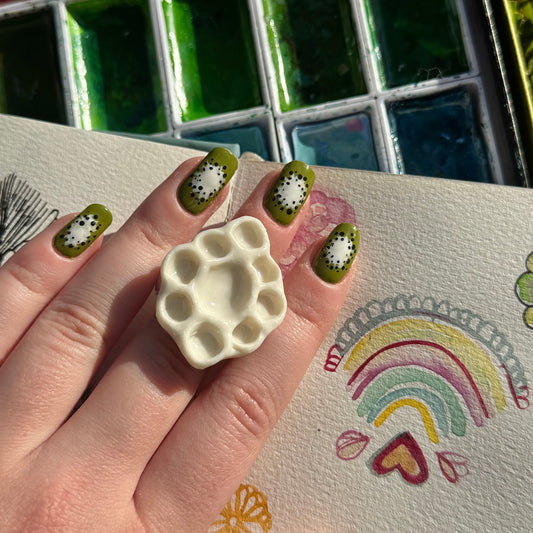Diamond Paint Palette Porcelain Ring size M