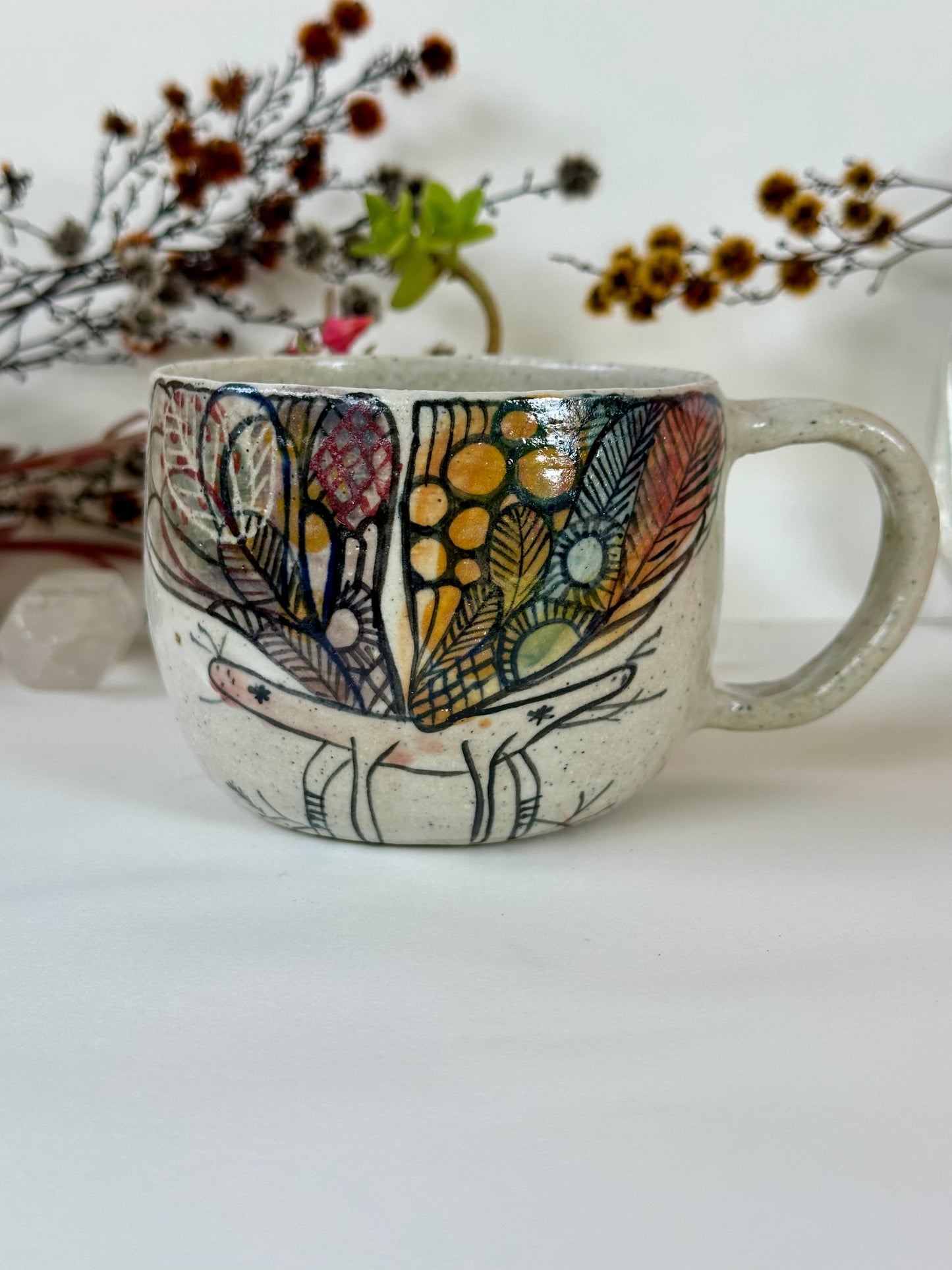 ‘Creature’ hand painted cup