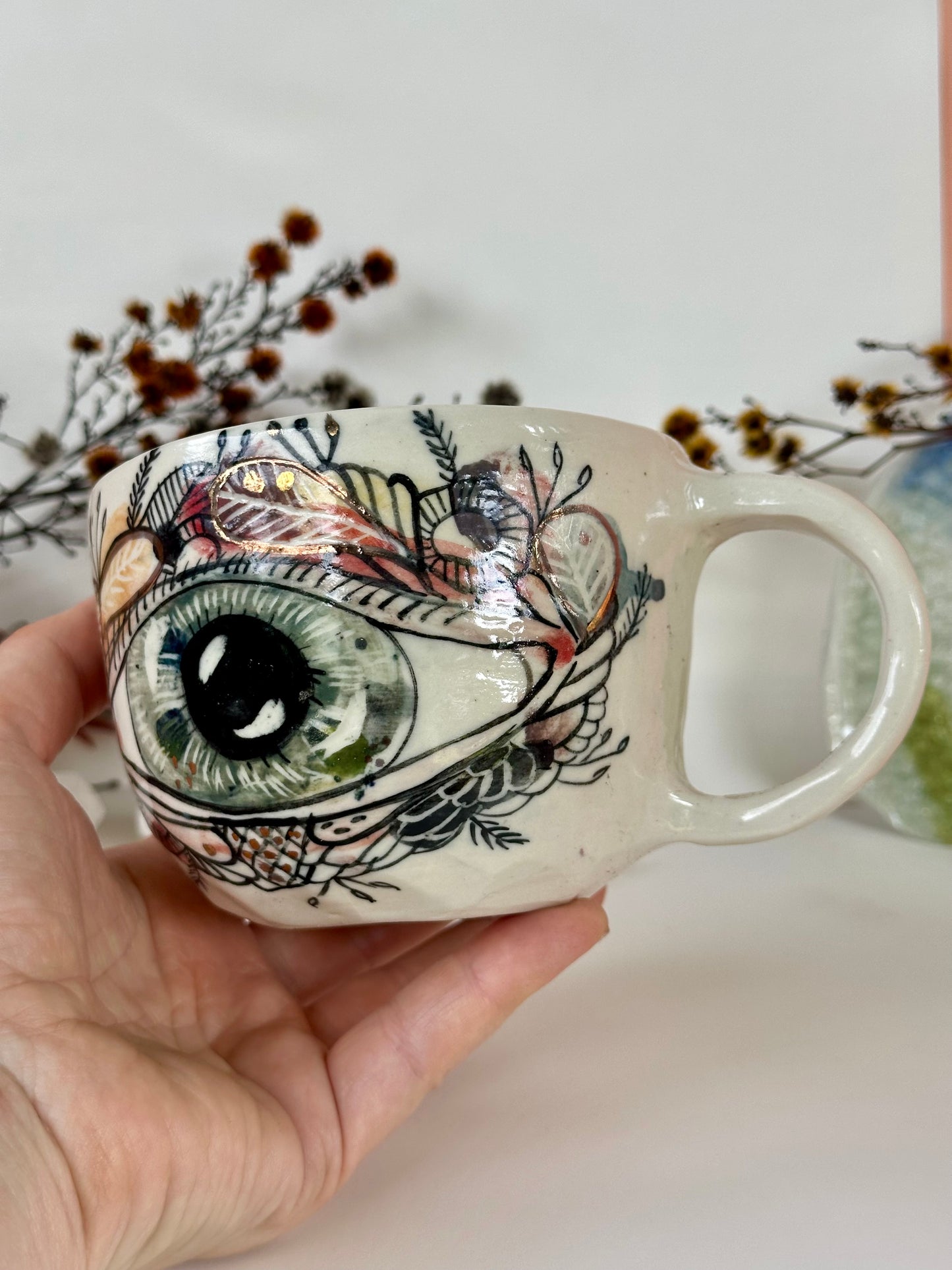 ‘Protective eye’ hand painted cup