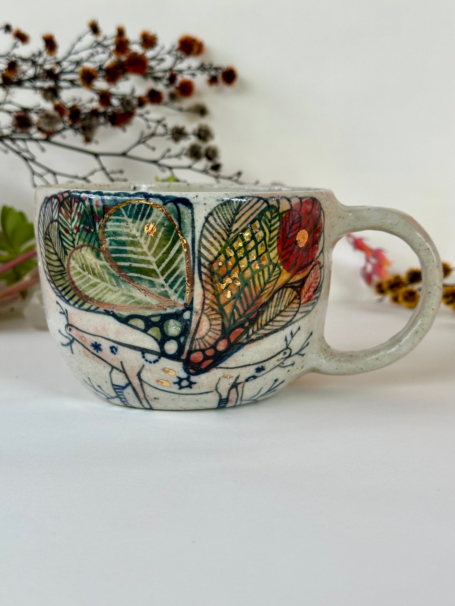 ‘Creature’ hand painted cup