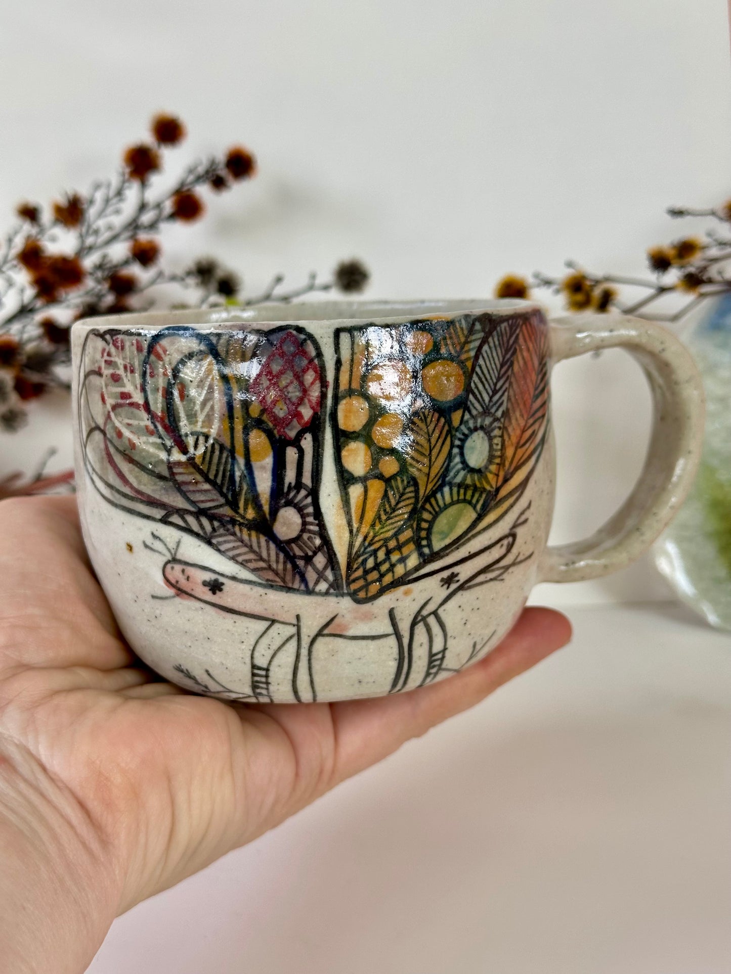 ‘Creature’ hand painted cup