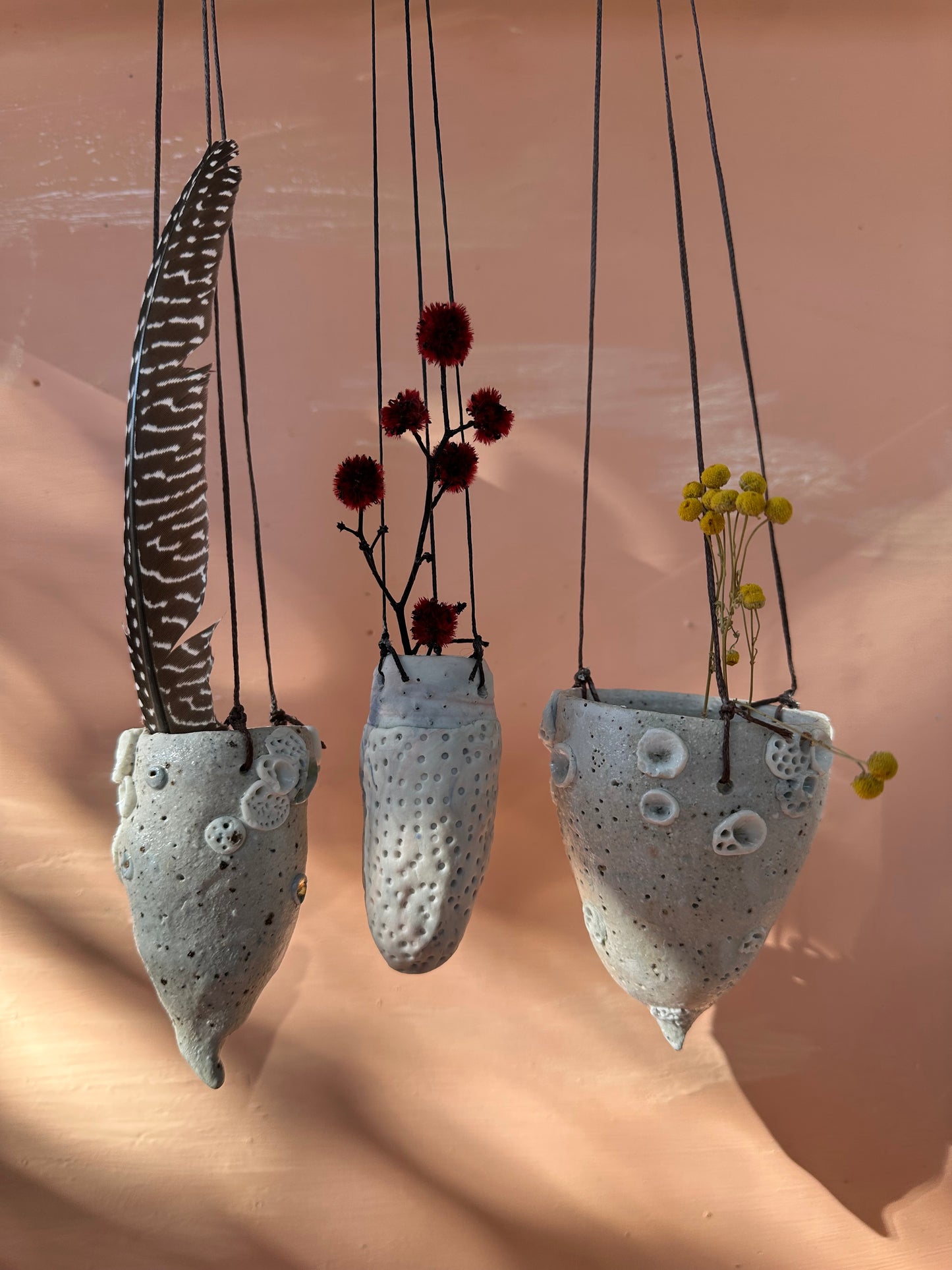 Porcelain hanging pod Vase