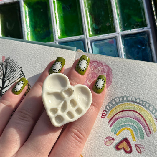 Heart Paint Palette Porcelain Ring size R