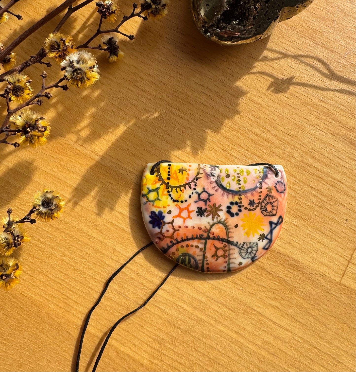 ‘Stars and Cells’ Ceramic Pendant