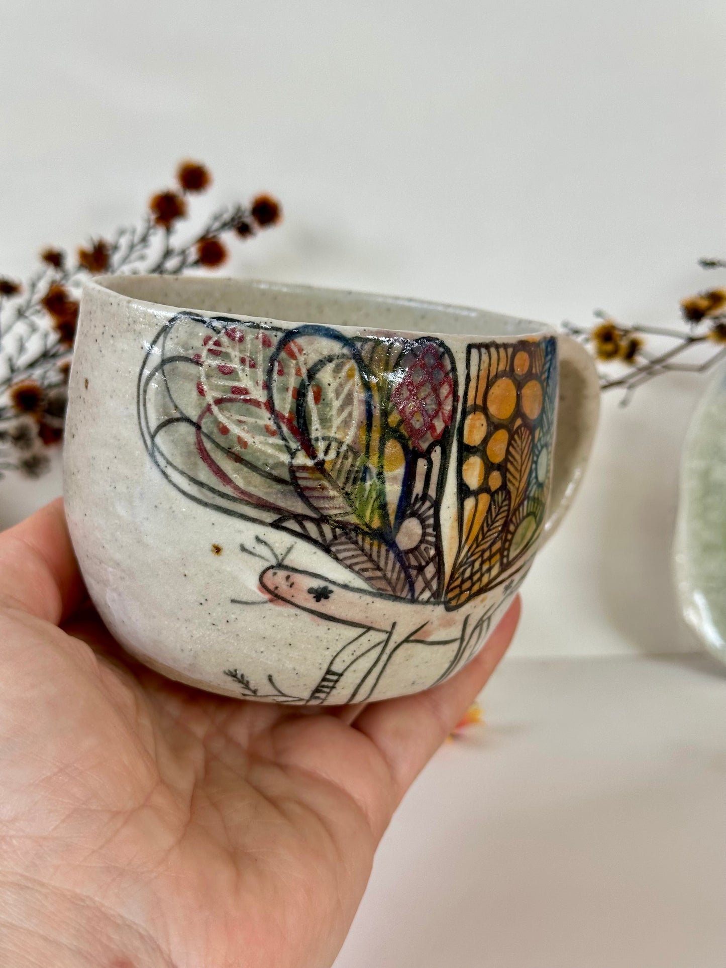 ‘Creature’ hand painted cup