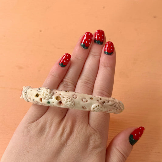 Handmade Pink Porcelain Coral Bangle