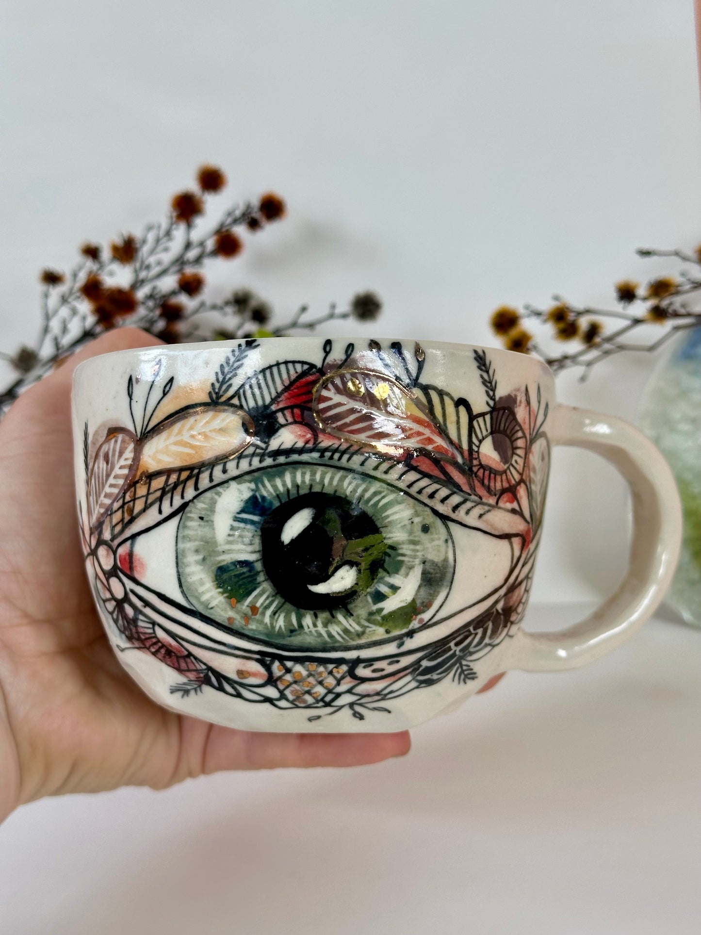 ‘Protective eye’ hand painted cup