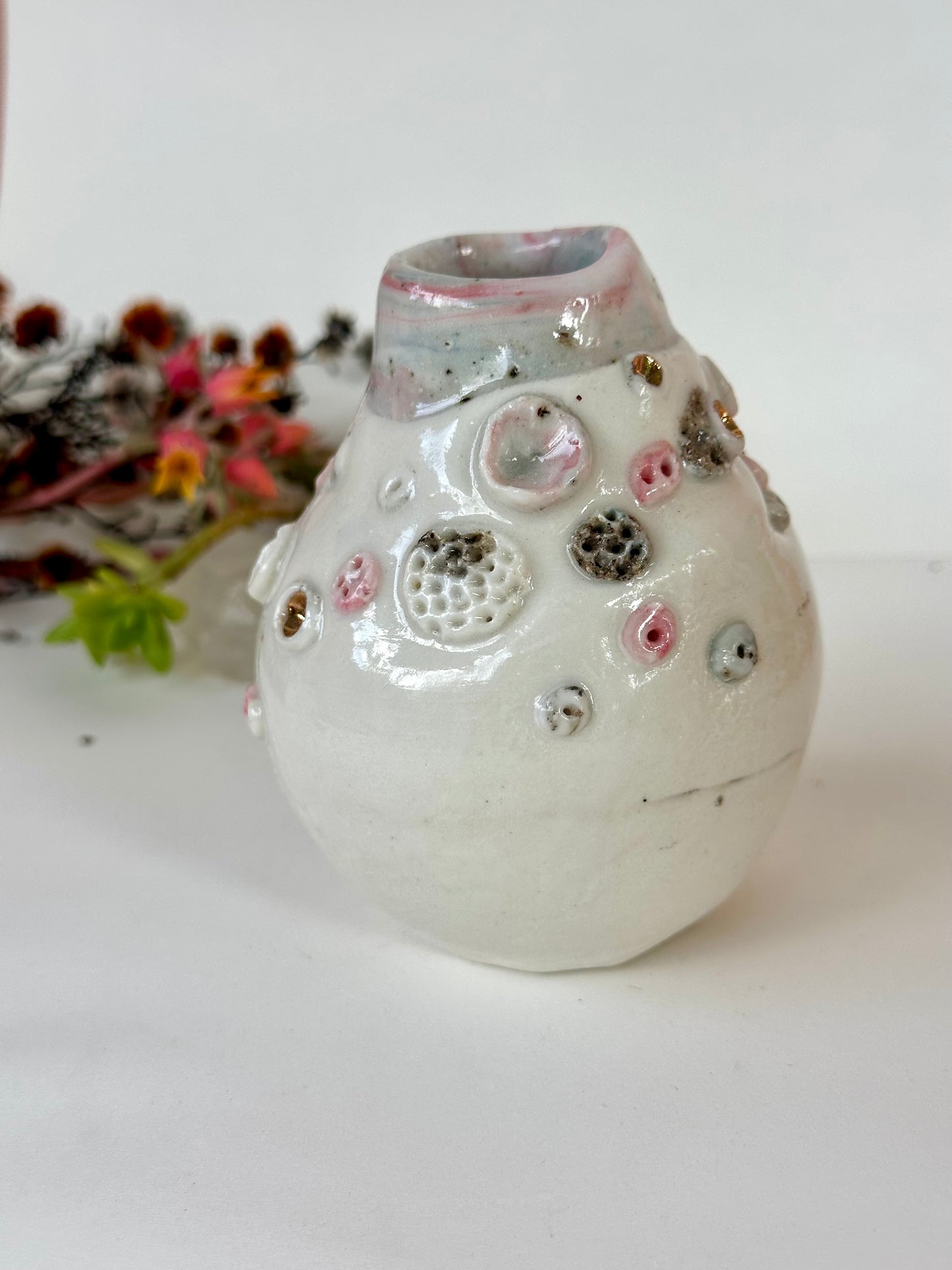 Hand Textured ‘Coral’ Porcelain Vase