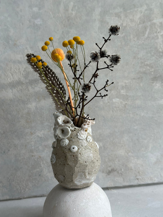 Hand Detailed Coral Porcelain Vase