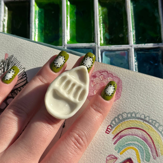 Tear Drop Paint Palette Porcelain Ring size I