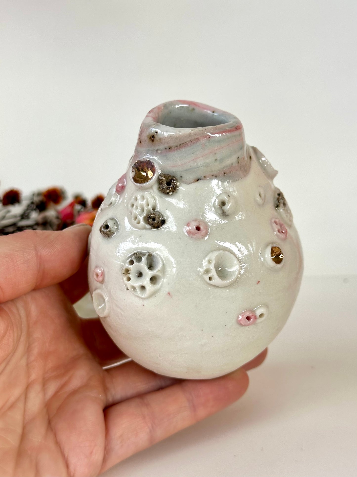 Hand Textured ‘Coral’ Porcelain Vase