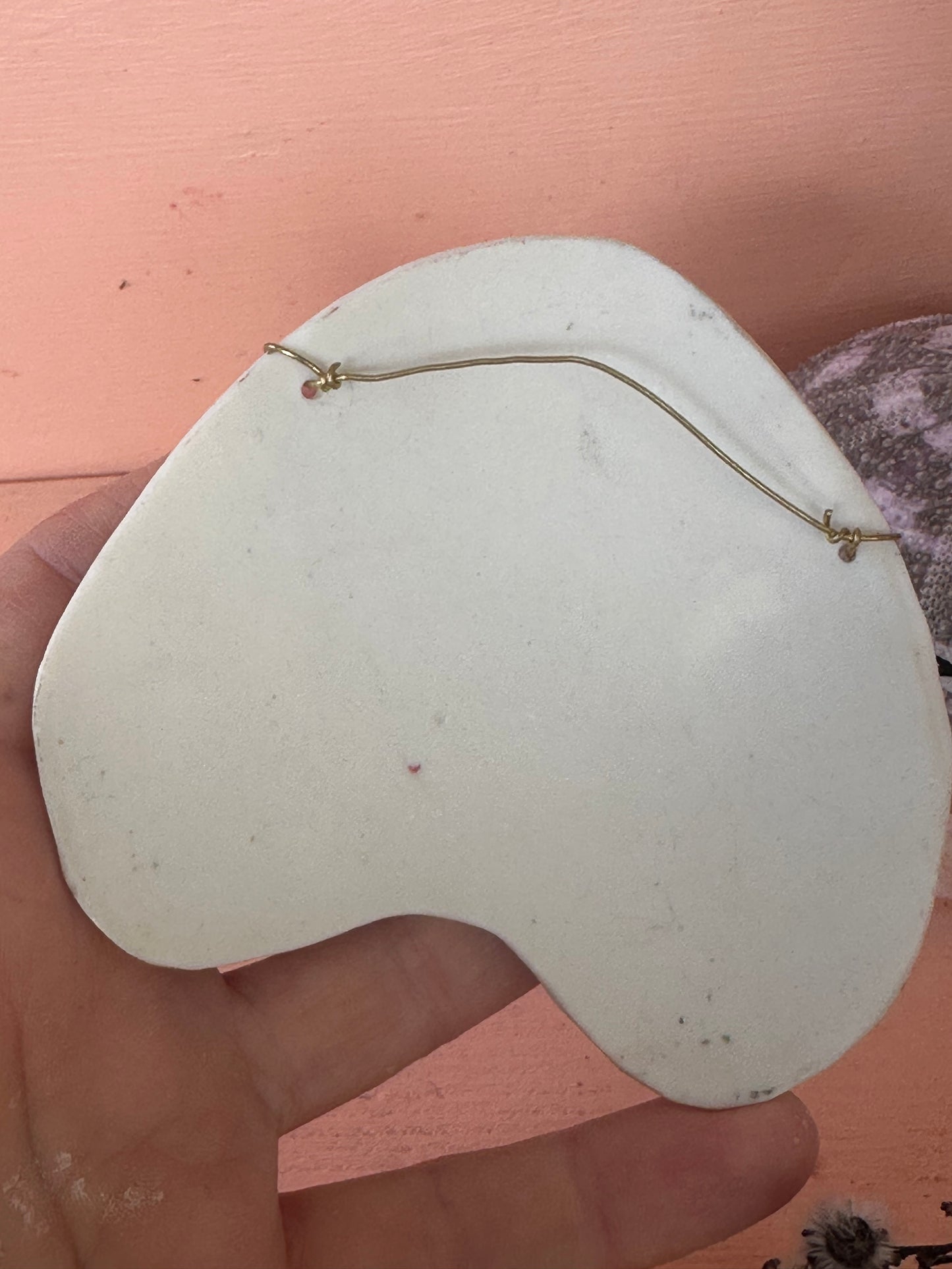 ‘Moth, protective eye’ porcelain wall piece, small gold lustre detail