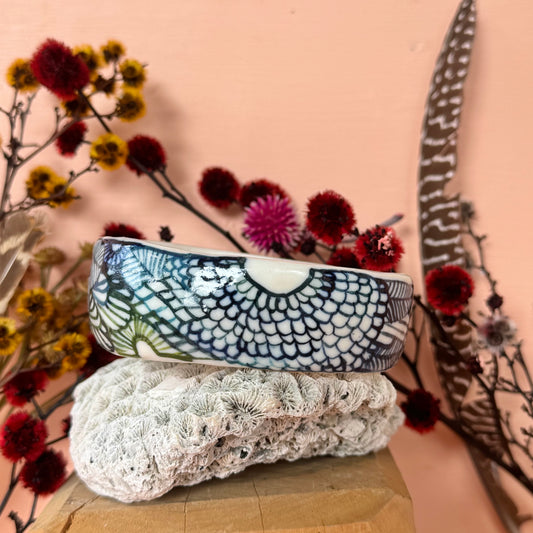 Hand Painted  ‘Seafoam’ Porcelain Bangle