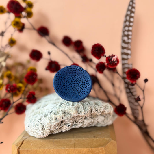 Hand Crafted Indigo Coral Ring size N