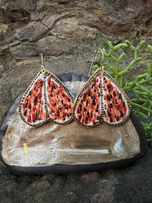 ‘Wings’ Porcelain Earrings with hand painted design