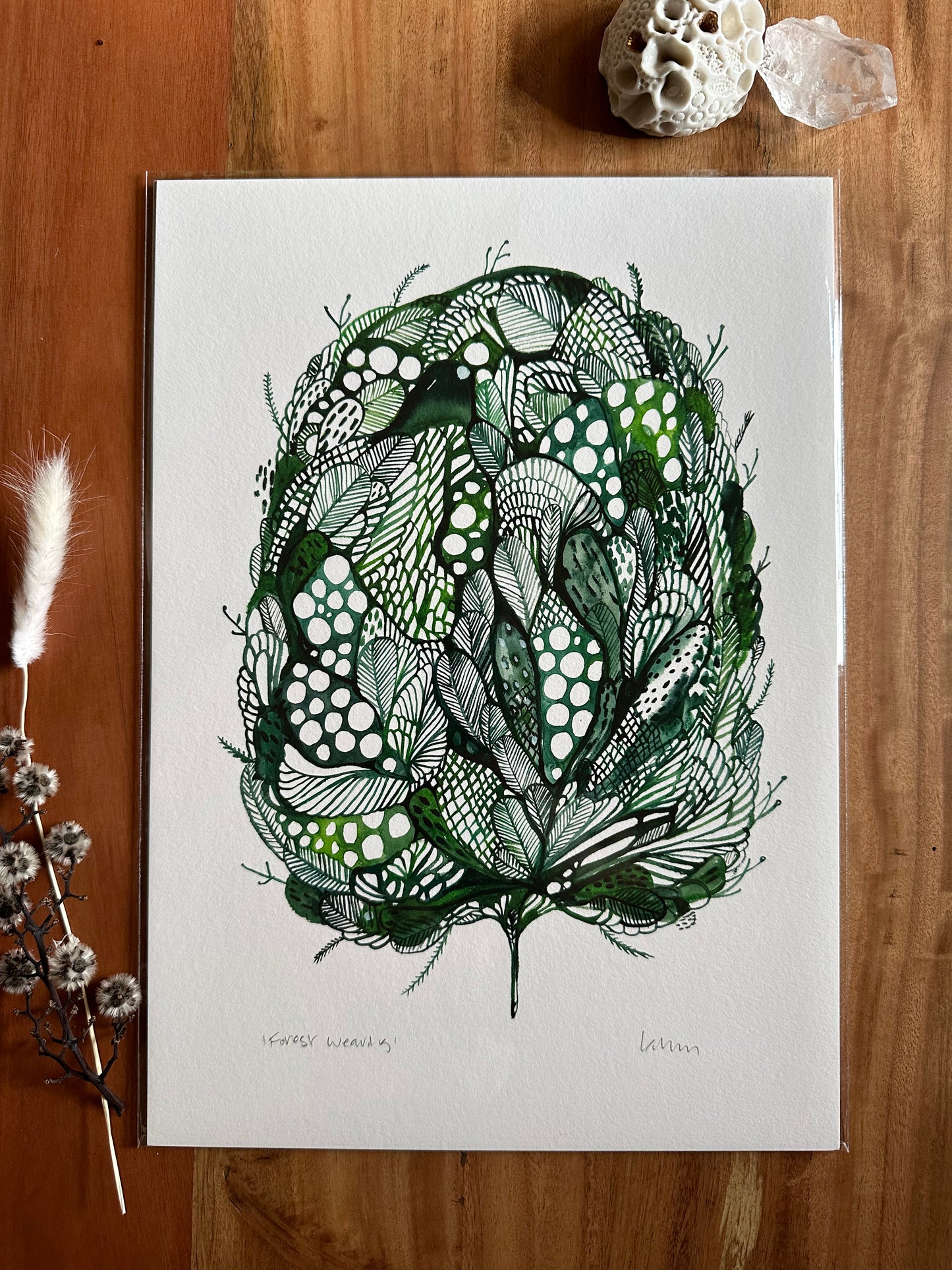 ’Forest Weaving’ giclee print in A3, A4 or a5