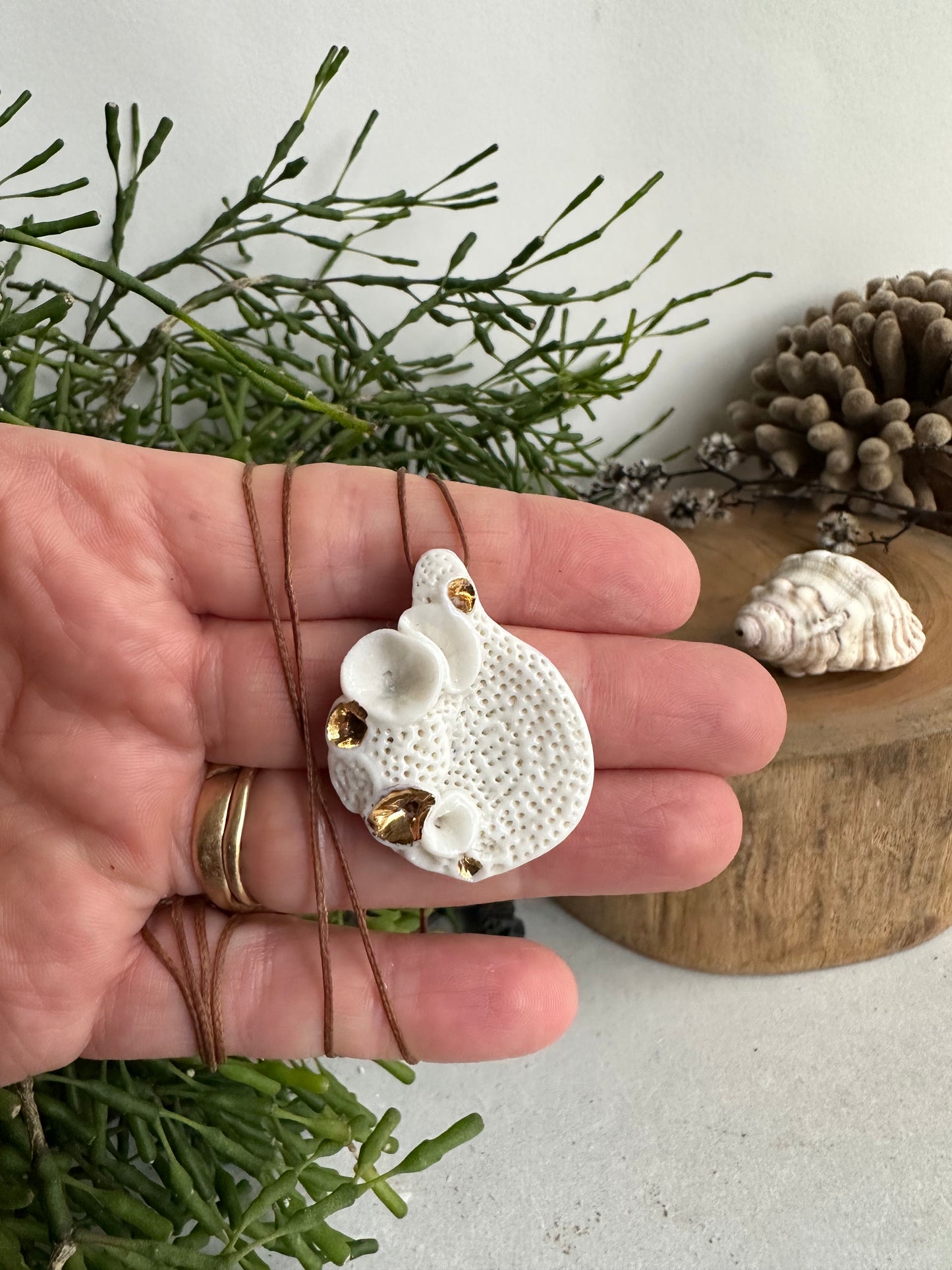Small hand formed ‘Coral’ Pendant