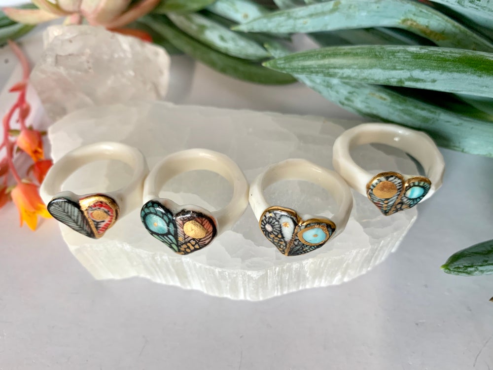 ‘Wings’ porcelain ring, choose a size