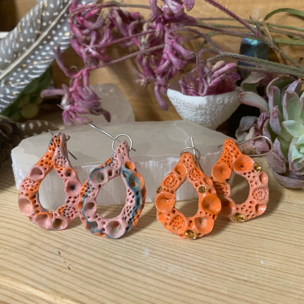 ‘Rock coral’ porcelain earrings, choose a pair