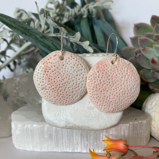 Light pink ‘coral dot’  earrings
